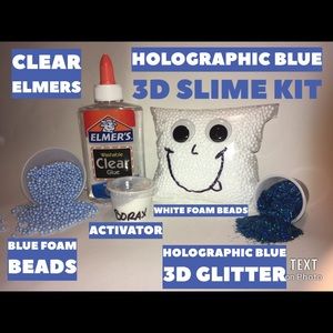Slime Kit Elmers Clear Glue Blue Foam